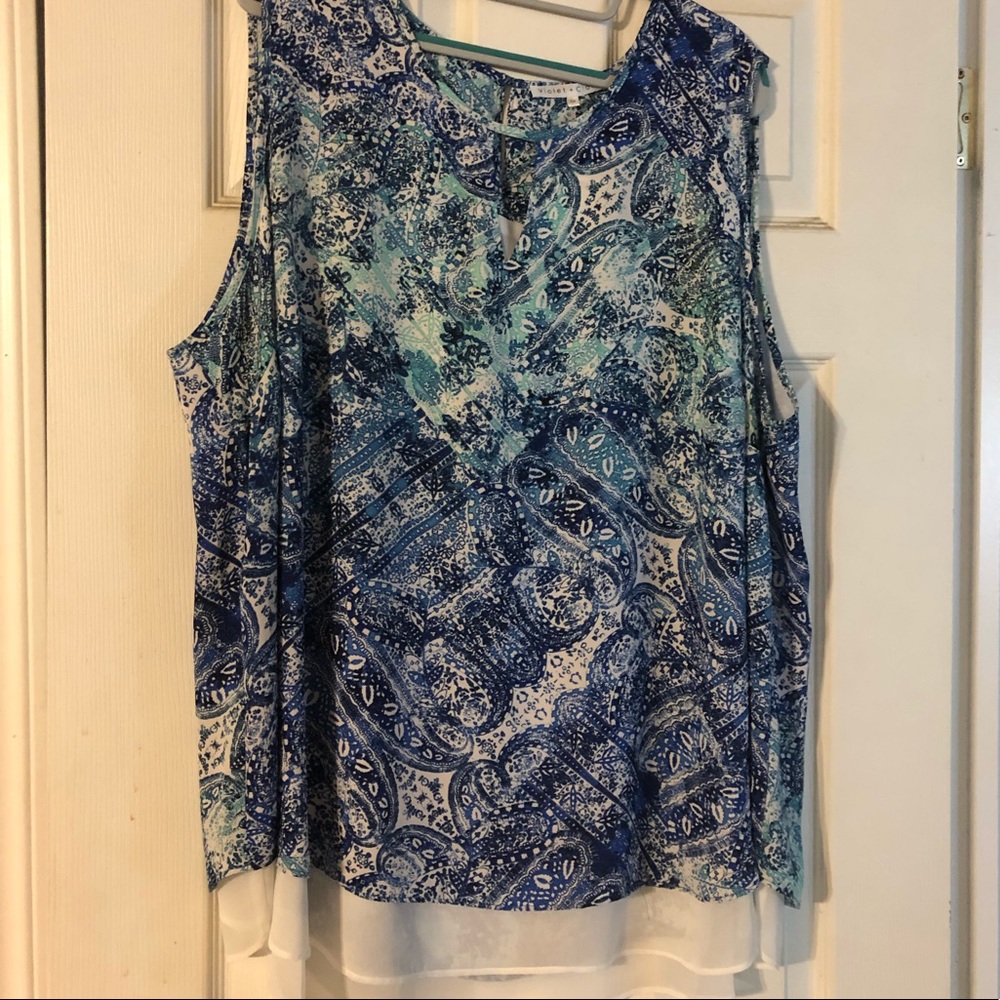 Violet & Claire blue paisley tank